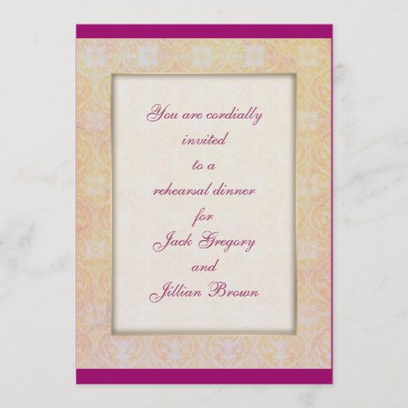 Damask Accents Rehearsal Dinner Invitation