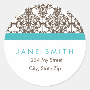 damask address label