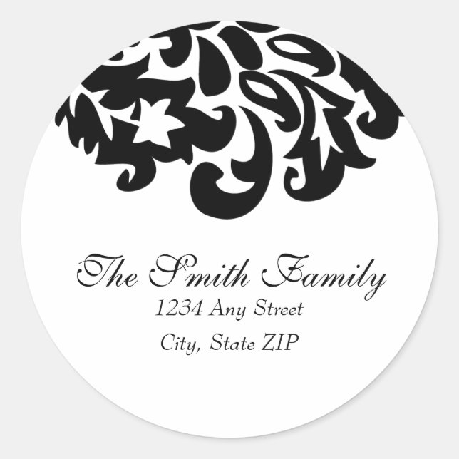damask address label (Front)