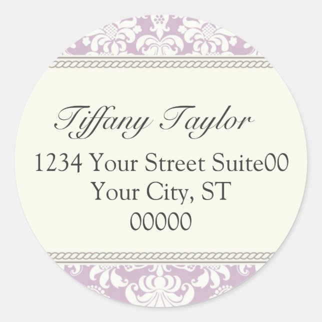 Damask Address Sticker (Front)