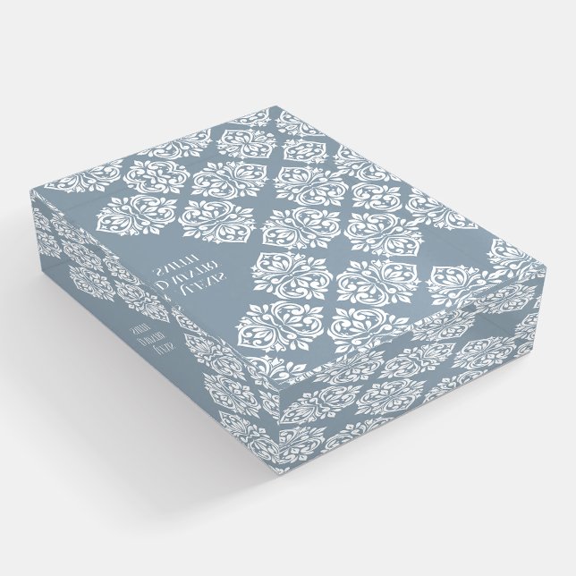 Damask Ambience Abstract Geometric (Cadet Grey) Paperweight (Creator Uploaded)