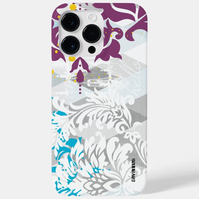 Damask and Chandeliers on Abstract Triangle Design Case-Mate iPhone Case (Back)