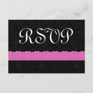 Damask and  Lace RSVP Response Card V043