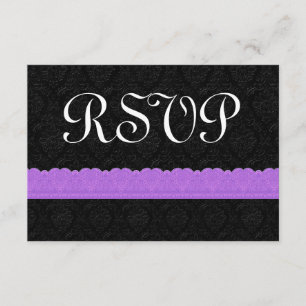 Damask and  Lace RSVP Response Card V054