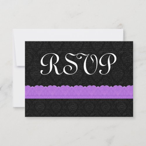 Damask and  Lace RSVP Response Card V054