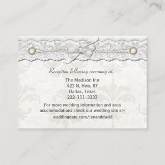 Damask and Lace Wedding enclosure cards
