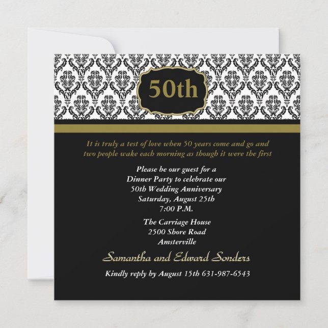 Damask Any Age Invitation (Front)