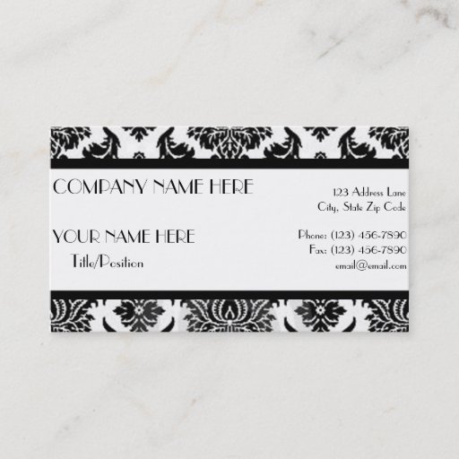 Customizable Damask Business Card
