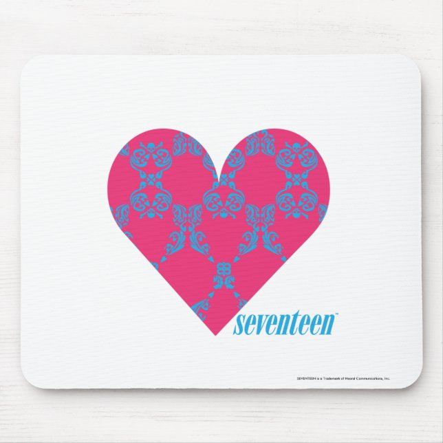 Damask Aqua-Magenta 4 Mouse Pad (Front)