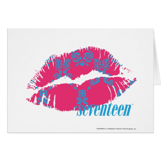 Damask Aqua-Magenta Cards (Front Horizontal)