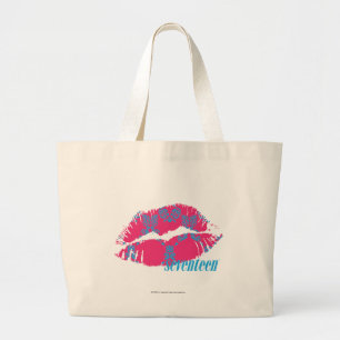 Damask Aqua-Magenta Large Tote Bag