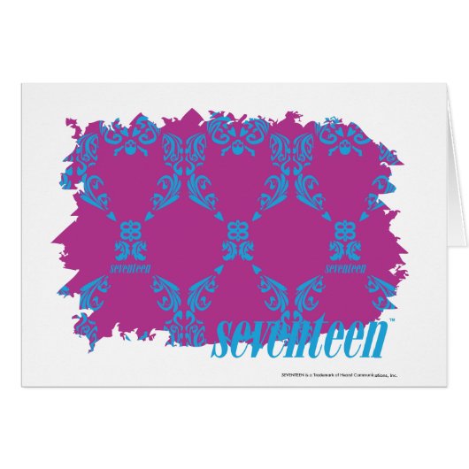 Damask Aqua-Purple 2 Cards (Front Horizontal)
