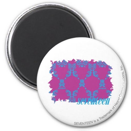 Damask Aqua_Purple 2 Magnet