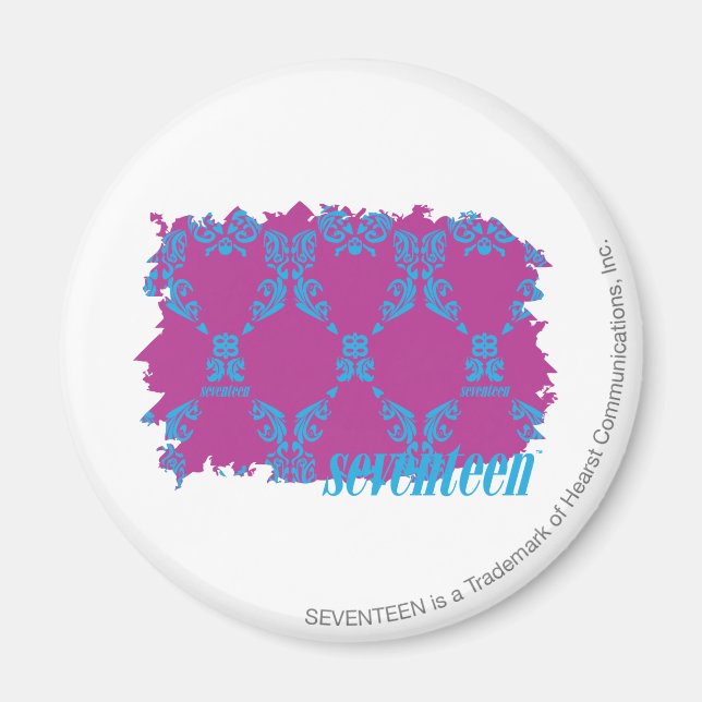 Damask Aqua-Purple 2 Magnet (Front)