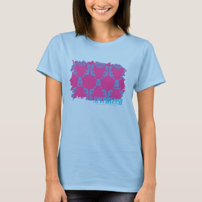 Damask Aqua-Purple 2 T-Shirt (Front)