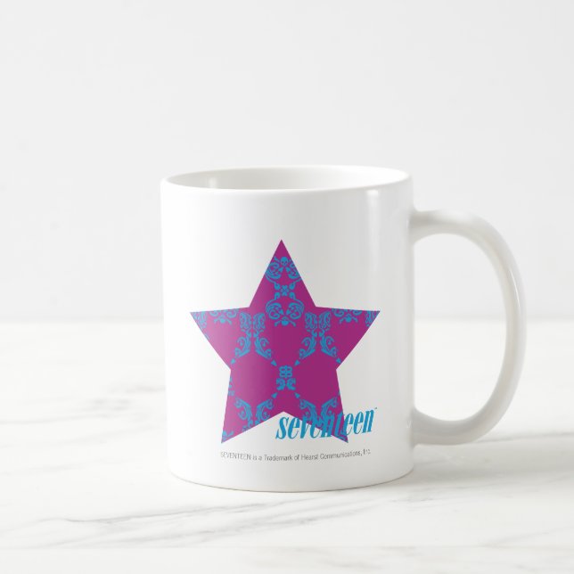 Damask Aqua-Purple 3 Coffee Mug (Right)