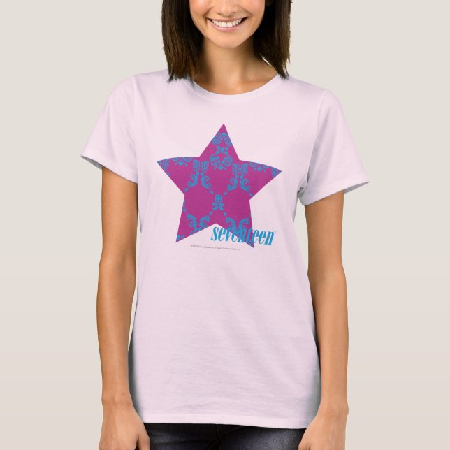 Damask Aqua-Purple 3 T-Shirt (Front)