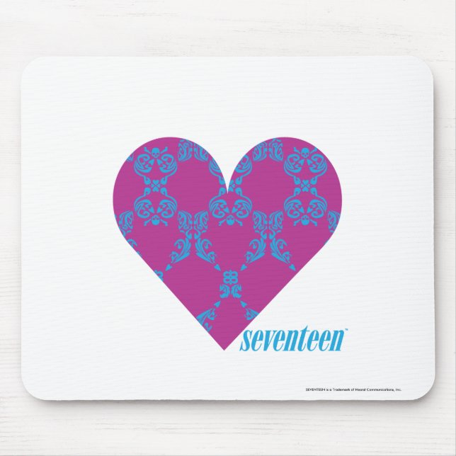 Damask Aqua-Purple 4 Mouse Pad (Front)