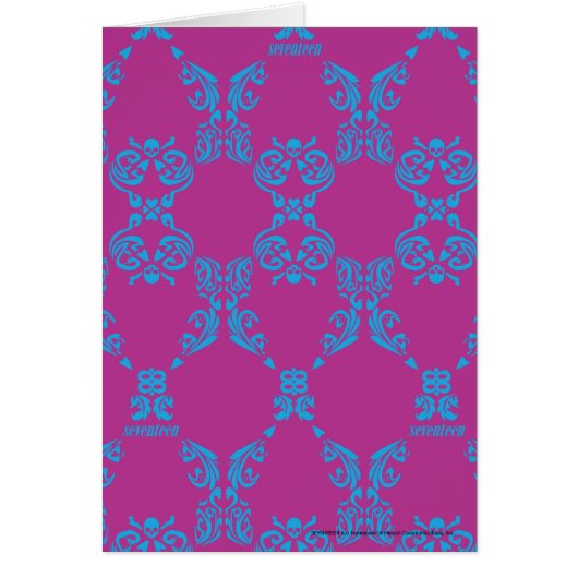 Damask Aqua-Purple Cards (Front)