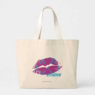 Damask Aqua-Purple Large Tote Bag
