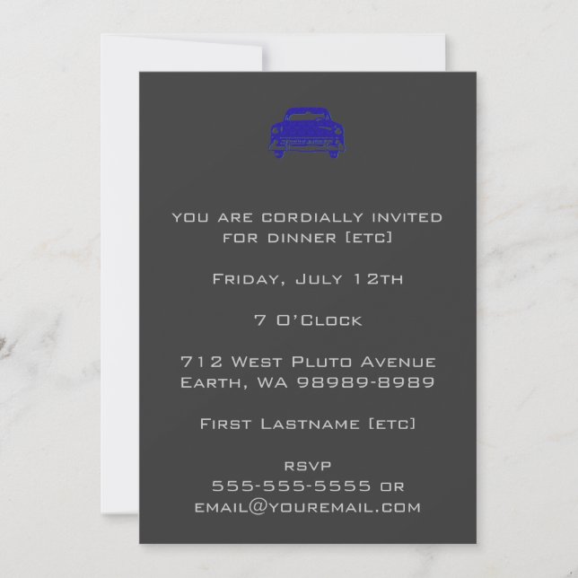 Damask Auto Invitation (Front)