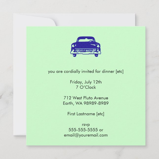 Damask Auto Invitation (Front)