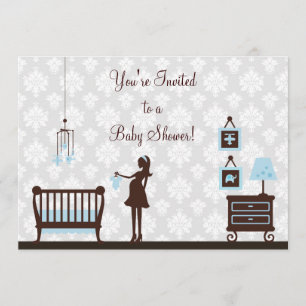 Damask Baby Shower : Boy : Invitation