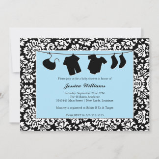 Damask Baby Shower Invitation