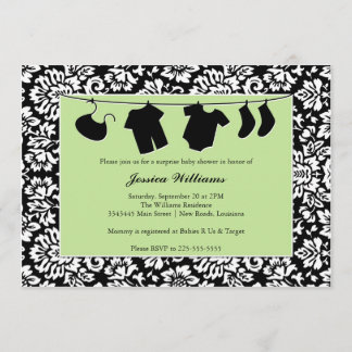 Damask Baby Shower Invitation