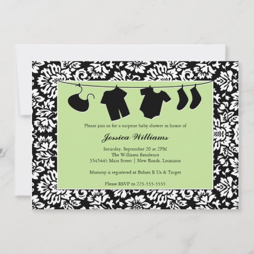 Damask Baby Shower Personalized Invitations