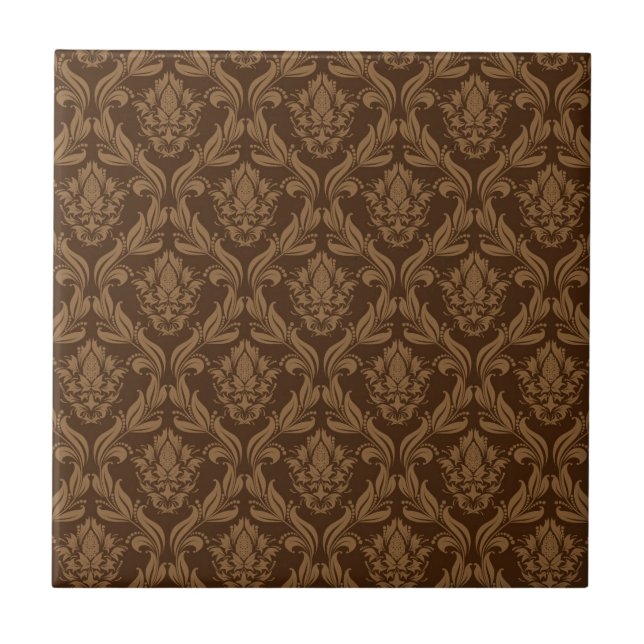 Damask background 2 ceramic tile (Front)