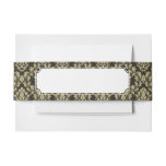 Damask background invitation belly band