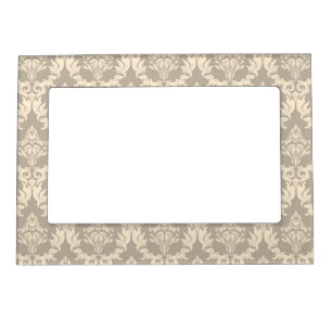 Damask background magnetic photo frame
