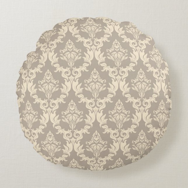 Damask background round pillow (Front)