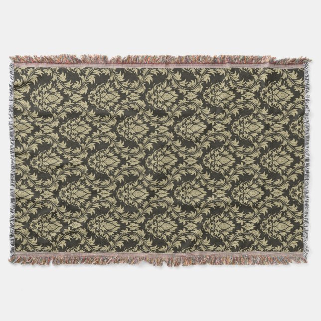 Damask background throw blanket (Front)