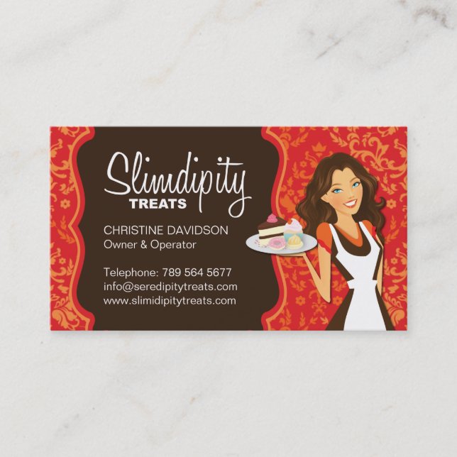 Damask Bakery Business Card (Front)