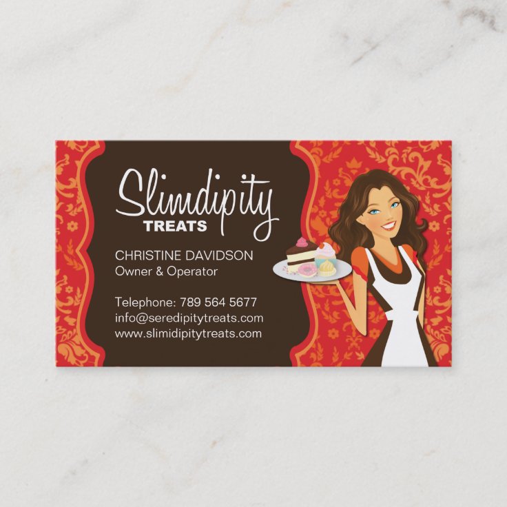 Damask Bakery Business Card Zazzle