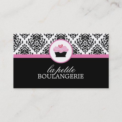 Customizable Damask Bakery Business Cards