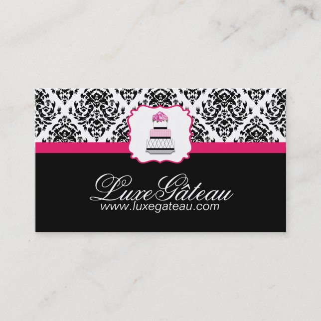 Damask Bakery Business Cards (Front)