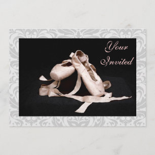 Damask Ballet Shoes Dance Recital Invitation
