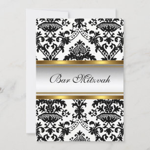 Damask Bar Mitzvah Invitation