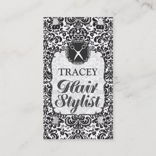 Customizable Damask Baroque Hair Stylist Appointment Cards Business Card Templates