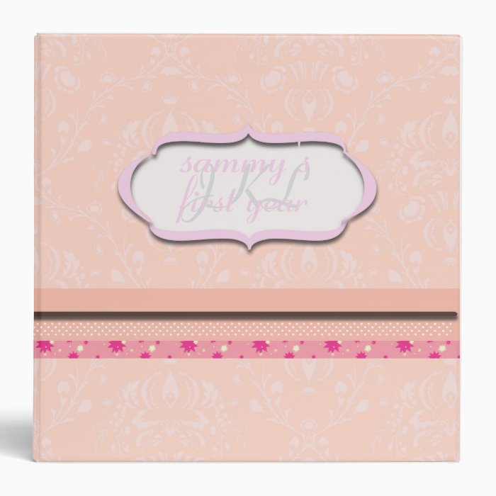 Damask binder with monogram, Baby's first year