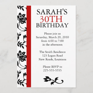 Damask Birthday Invitation