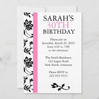 Damask Birthday Invitation