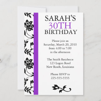 Damask Birthday Invitation