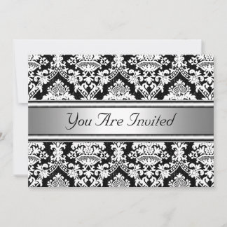 Damask Birthday Party Invitation