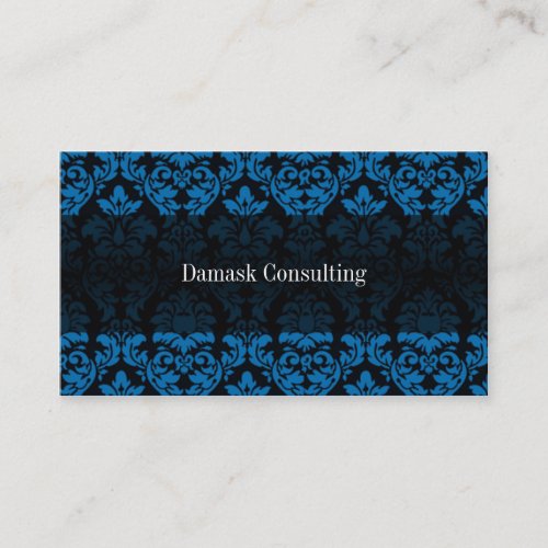 Damask Biz Card (Blue) Business Card Template