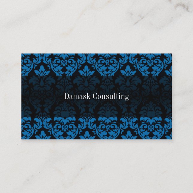 Damask Biz Card (Blue) (Front)