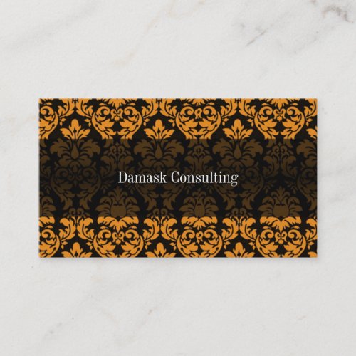 Damask Biz Card (Orange) Business Cards